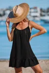 Cupshe Moonlit Grace Black Cover-up Mini Dress In Black