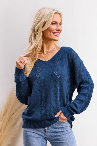 Cupshe Morning Chill Blue Sweater