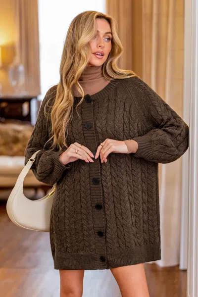 Cupshe Morning Coffee Brown Cardigan