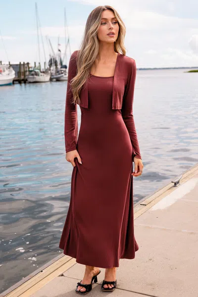 Cupshe Mulberry Sky Brick Midi Dress