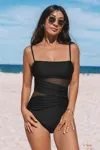 Cupshe My Rules Tummy Control One-piece Swimsuit In Black
