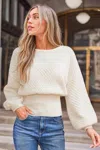 Cupshe Never Too Late Cream Sweater In Neutral