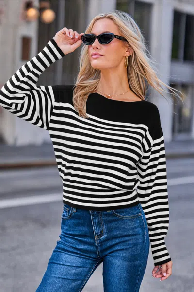 Cupshe Never Too Late Striped Sweater