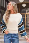 Cupshe New Highs Striped Sweater In White