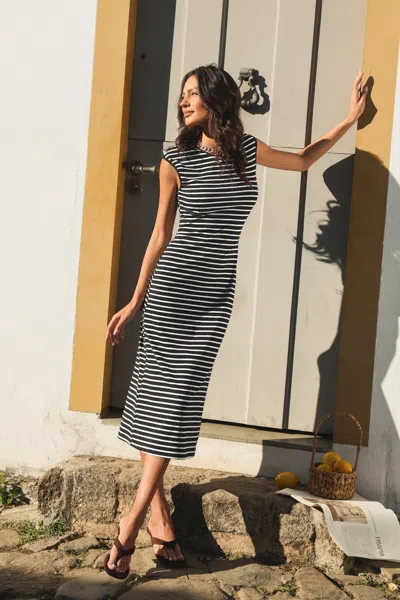 Cupshe New Look Striped Maxi Dress In Black