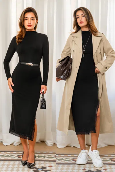 Cupshe New York Minute Black Maxi Dress