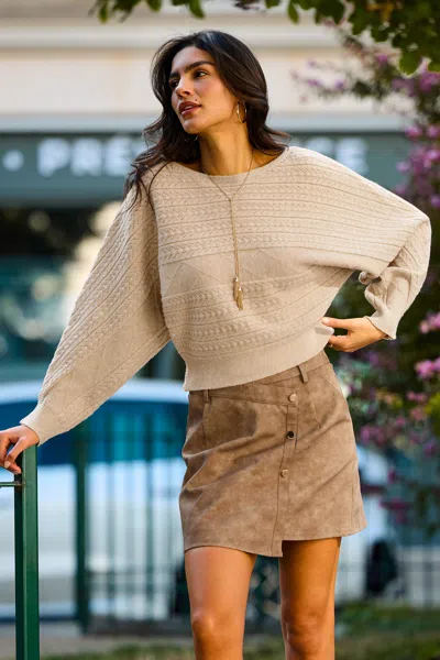Cupshe No Big Deal Khaki Sweater In White