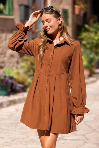 Cupshe No Edits Brown Mini Dress