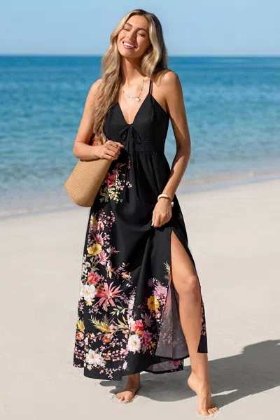 Cupshe No Explanation Floral Maxi Dress In Black