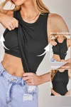 Cupshe No Rush Black Tank In Black