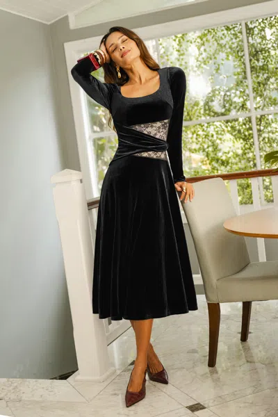 Cupshe Nocturne Black Midi Dress In Animal Print