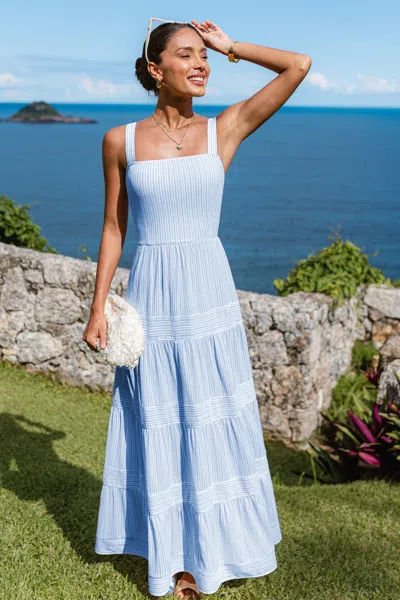 Cupshe Not Sorry Striped Maxi Dress In Blue