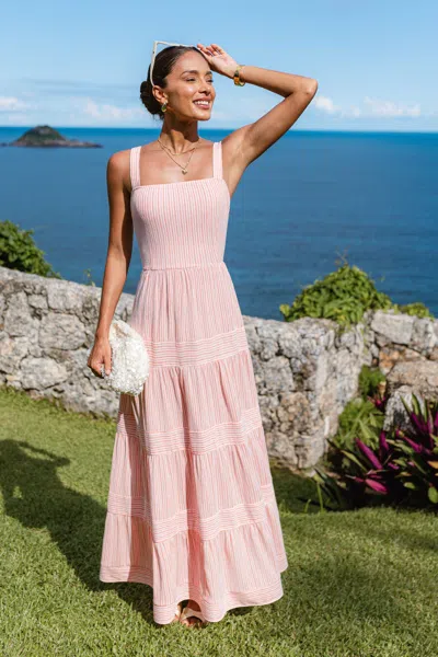 Cupshe Not Sorry Striped Maxi Dress In Pink