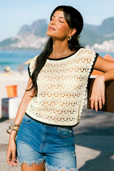 Cupshe Nothing To See Beige Cover-up Top In Neutral