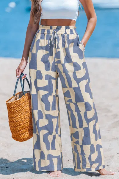 Cupshe Novel Idea Abstract Pants In Blue