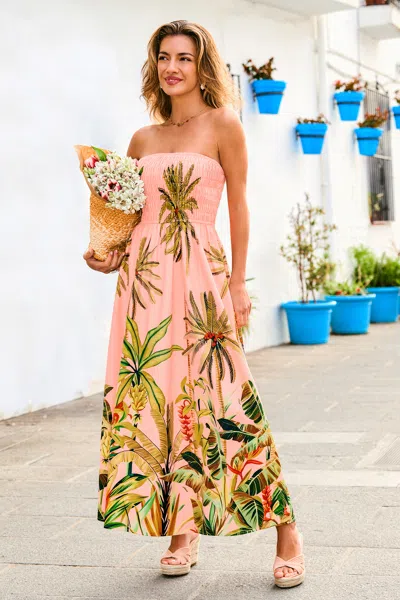 Cupshe Ocean View Tropical Maxi Dress In Pink