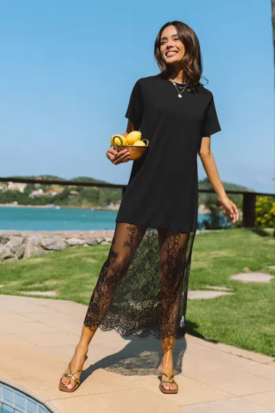 Cupshe Off Duty Black Maxi Dress