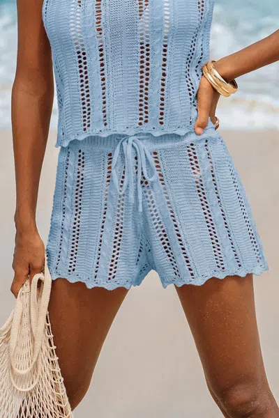Cupshe Off Grid Blue Cover-up Shorts