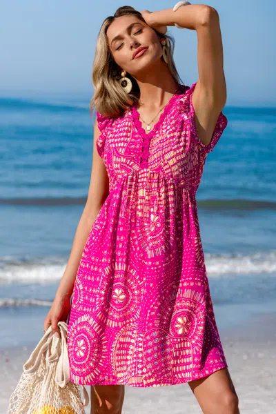 Cupshe On A Roll Abstract Mini Dress In Red