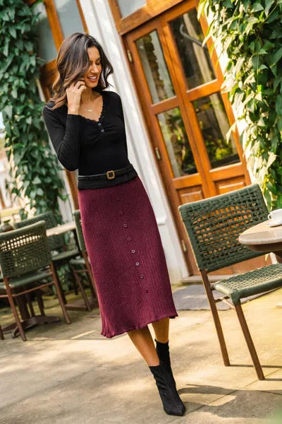 Cupshe On Cue Red Midi Skirt In Burgundy