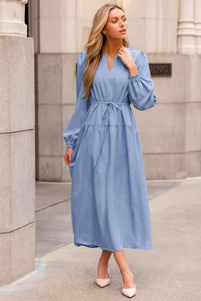 Cupshe On The Dot Blue Maxi Dress