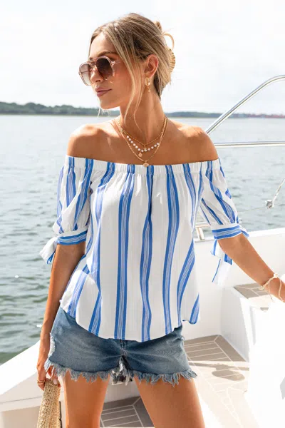 Cupshe On Vacation Striped Top In White