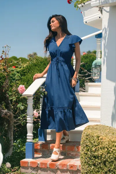 Cupshe One For The Road Blue Maxi Dress In Navy
