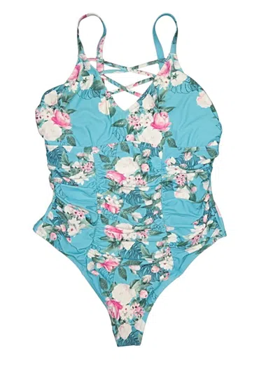 Pre-owned Cupshe One Piece Swimsuit In Blue