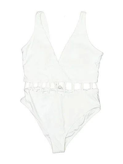 Pre-owned Cupshe One Piece Swimsuit In White