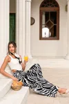Cupshe One-way Ticket Zebra Pants In Black