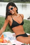 Cupshe Open Mind Black Bikini Set In Black