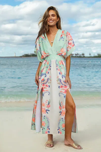 Cupshe Opulence Tropical Maxi Dress In Blue