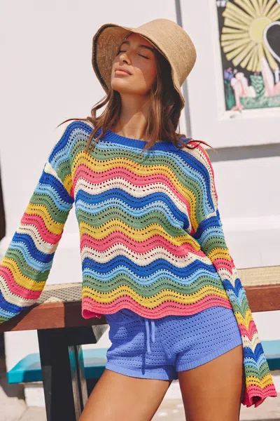 Cupshe Orange Blossom Striped Cover-up Top In Multi