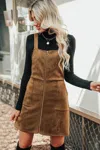Cupshe Orange Faux Suede Pull-ring Pinafore Dress
