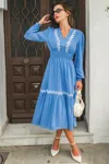Cupshe Out Of Town Blue Midi Dress In Blue