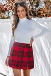 Cupshe Out Of Your League Plaid Mini Skirt In White