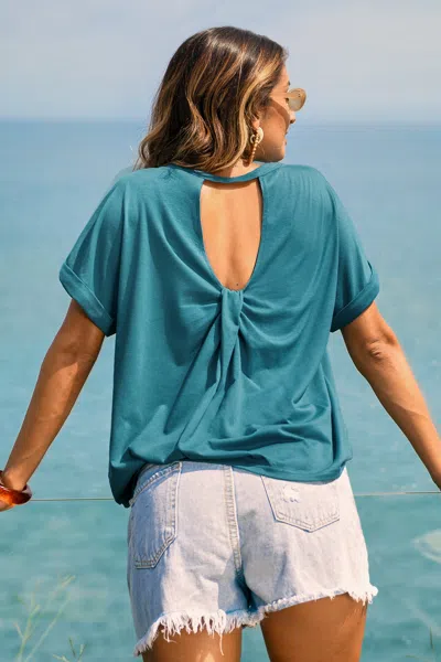 Cupshe Outfit Repeater Aqua Tee In Blue