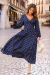 Cupshe Over Coffee Polka Dot Maxi Dress In Blue