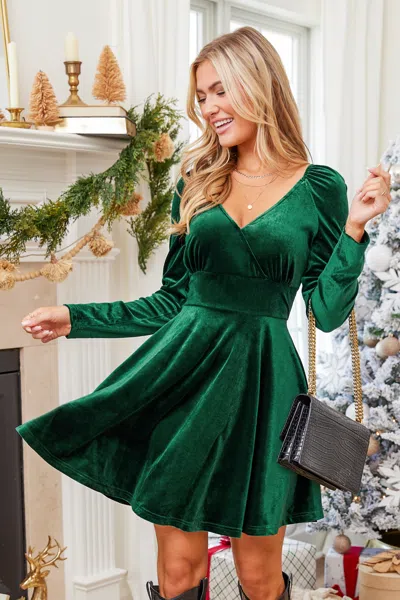 Cupshe Overlap Collar Long Sleeve Midi Dress