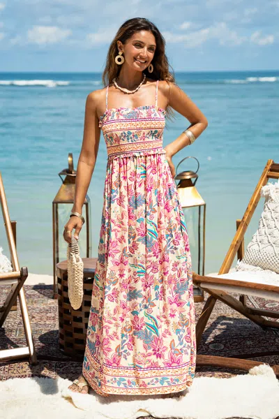 Cupshe Papaya Punch Floral Maxi Dress In Multi