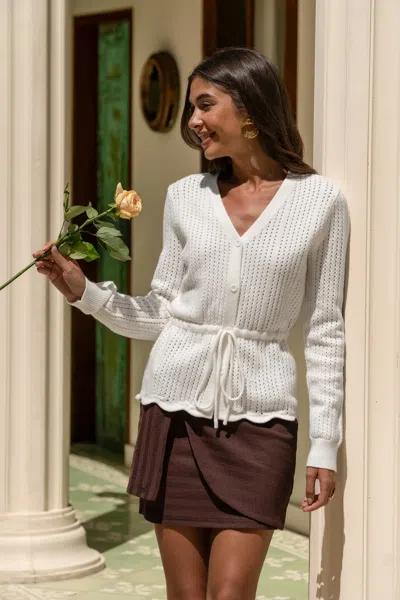 Cupshe Paradise Calling White Cardigan