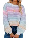 Cupshe Pastel Pullover Striped Sweater In Multi-colored In Multi