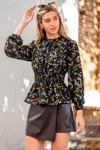 Cupshe Pep Rally Floral Top In Black