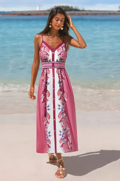 Cupshe Petal Dream Floral Midi Dress In Red
