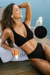 Cupshe Petrichor Black Bikini Set In Black