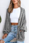 Cupshe Piano Whisper Cable Knit Cardigan In Multi