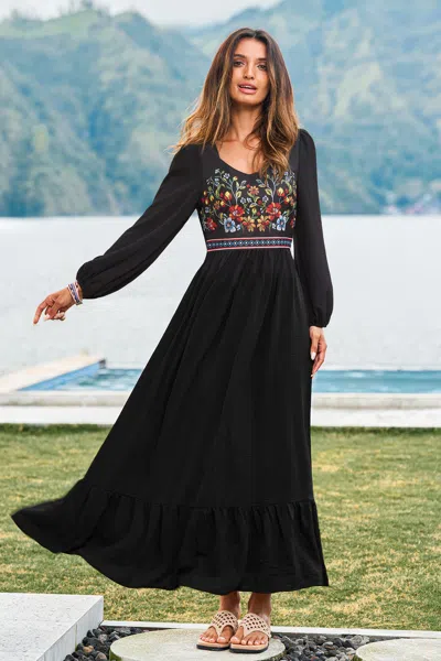 Cupshe Picture This Floral Maxi Dress In Black