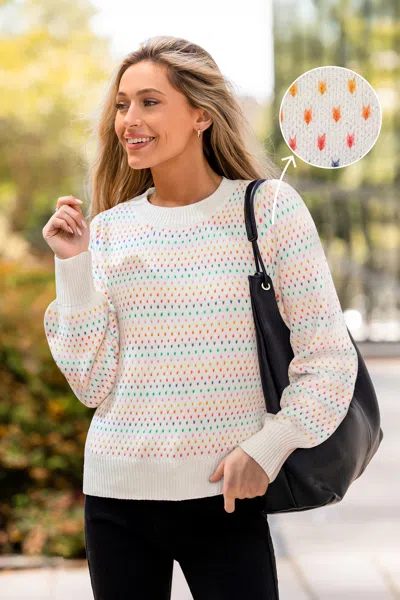 Cupshe Piece By Piece Rainbow Sweater In Multi