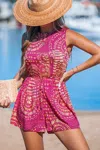 Cupshe Pink Boho Sleeveless Straight Leg Romper In Pink
