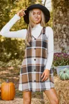 Cupshe Plaid V-neck Sleeveless Mini Dress In Multi
